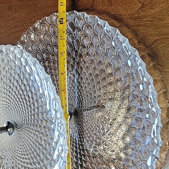 Two tiered dessert plate peacock feather pattern - Picture 3 of 5